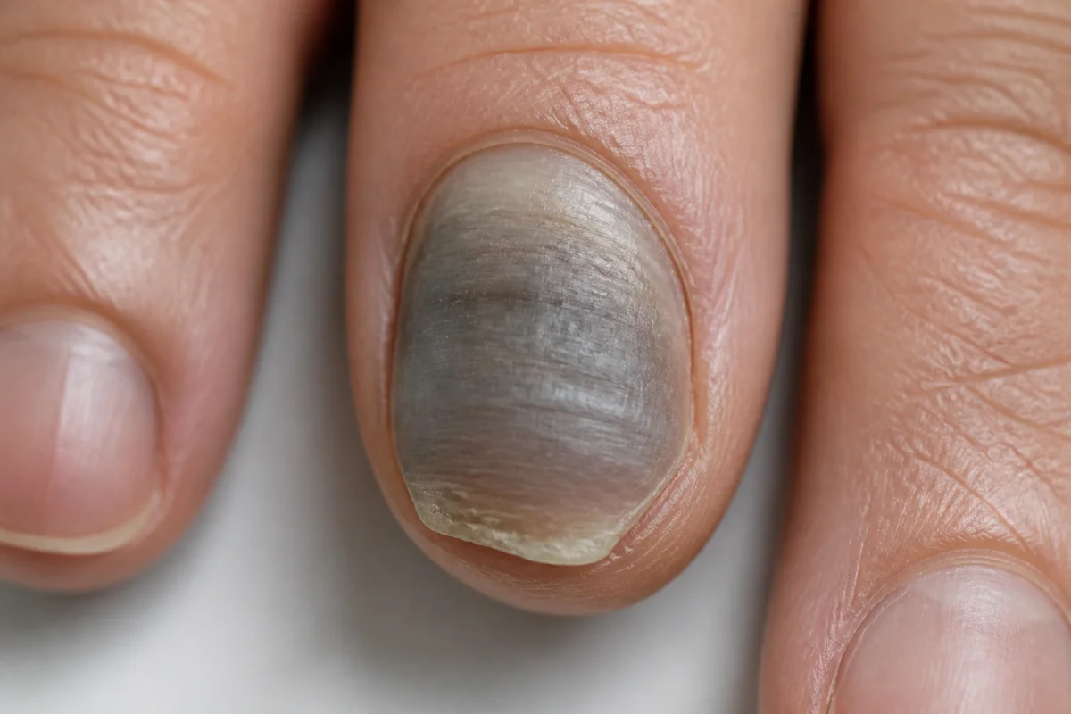 ongle gris maladie